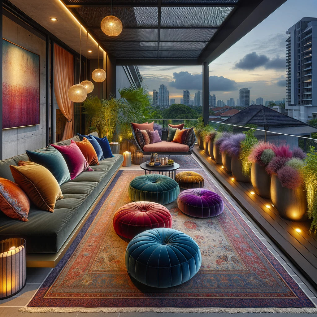 From Functional to Fabulous: Transforming Your Balcony with Velvet Floor Cushions