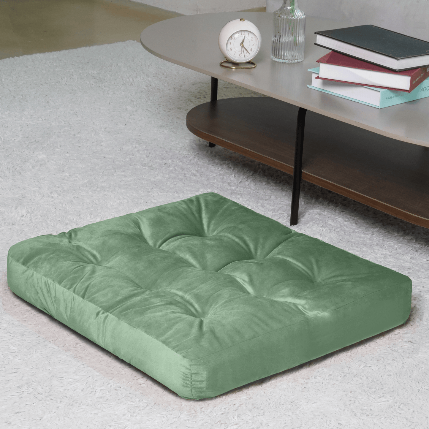 Velvet Floor Cushion (Green)