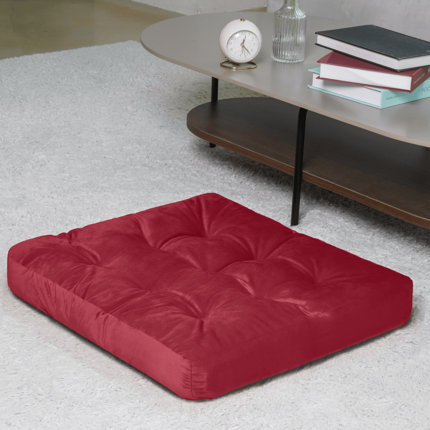 Velvet Floor Cushion (Burgundy)