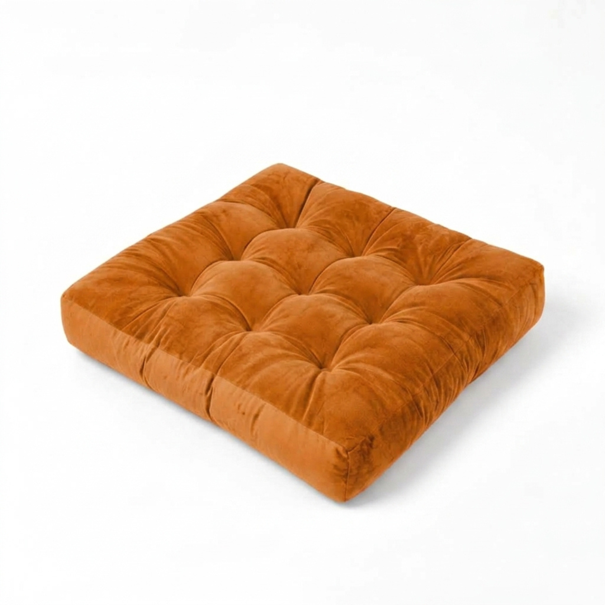 Orange Velvet Floor Cushion