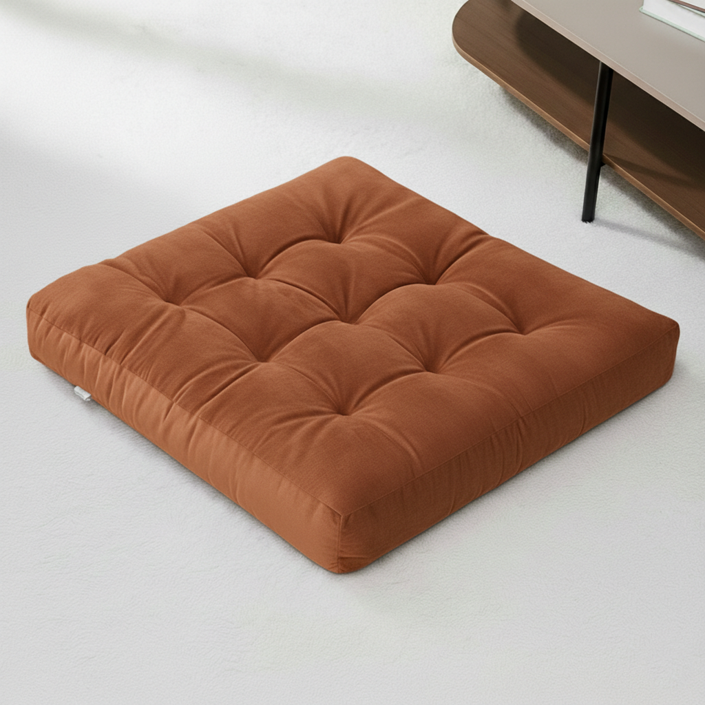 Brown Velvet Floor Pillow