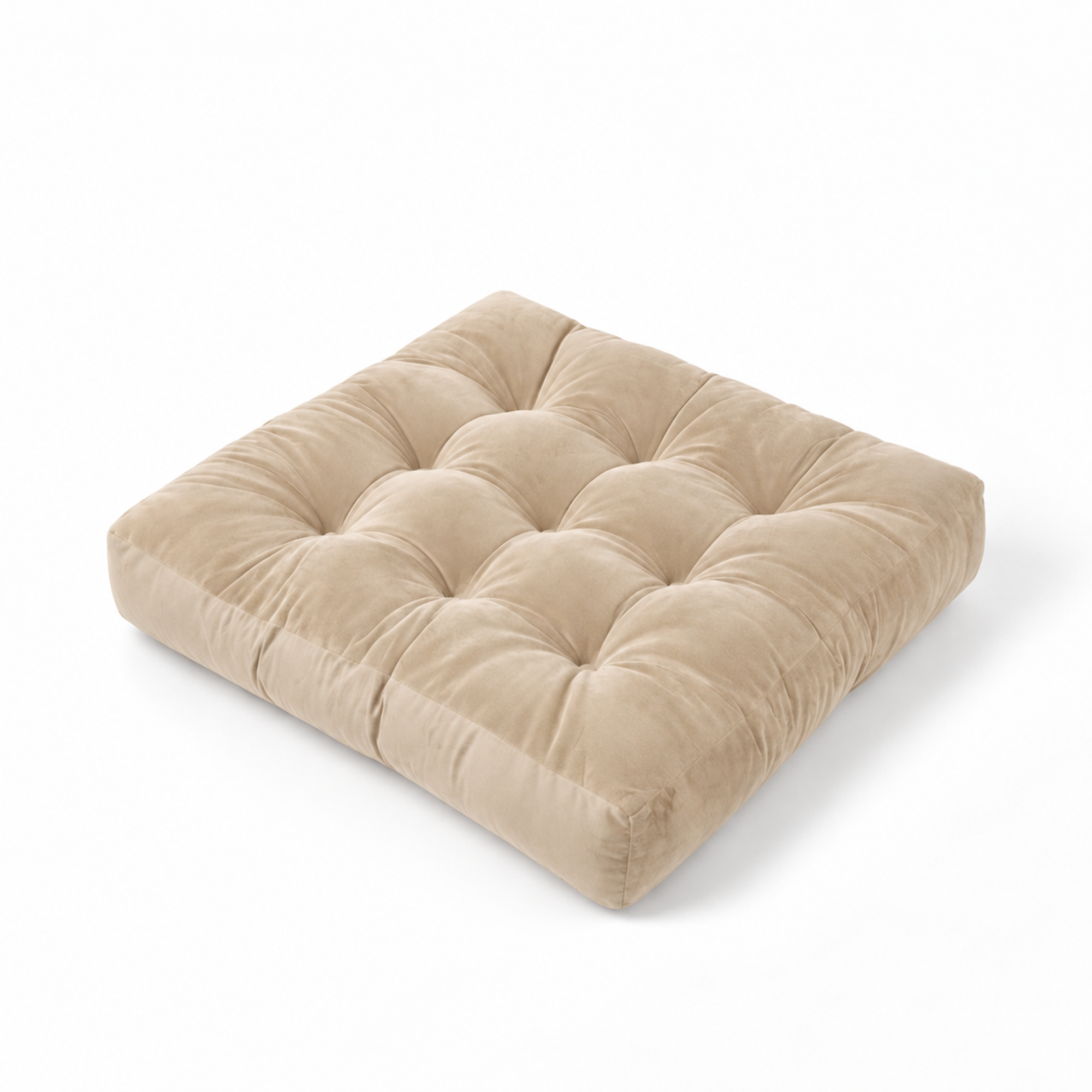 Beige Velvet Floor Pillow