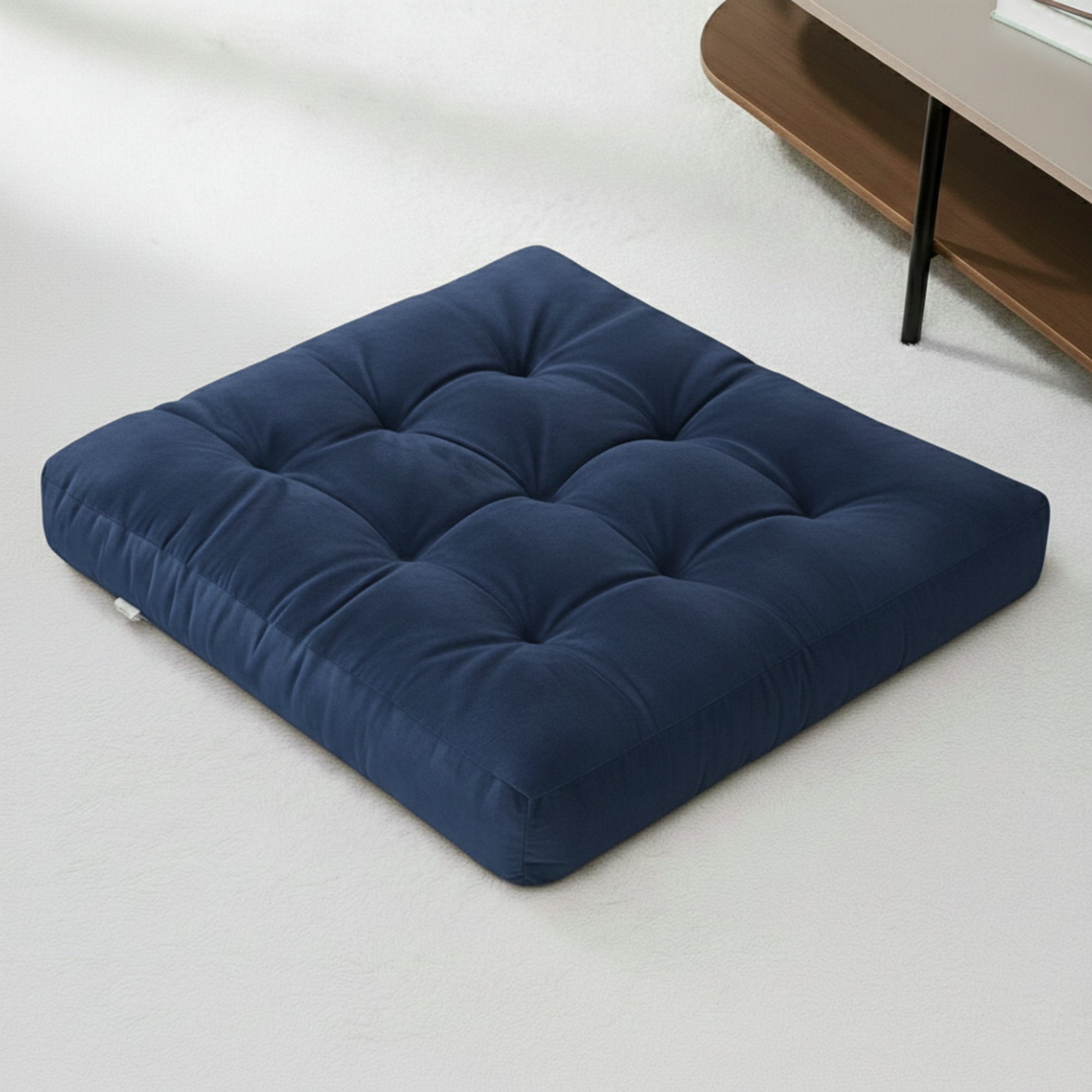 Navy Velvet Floor Cushion