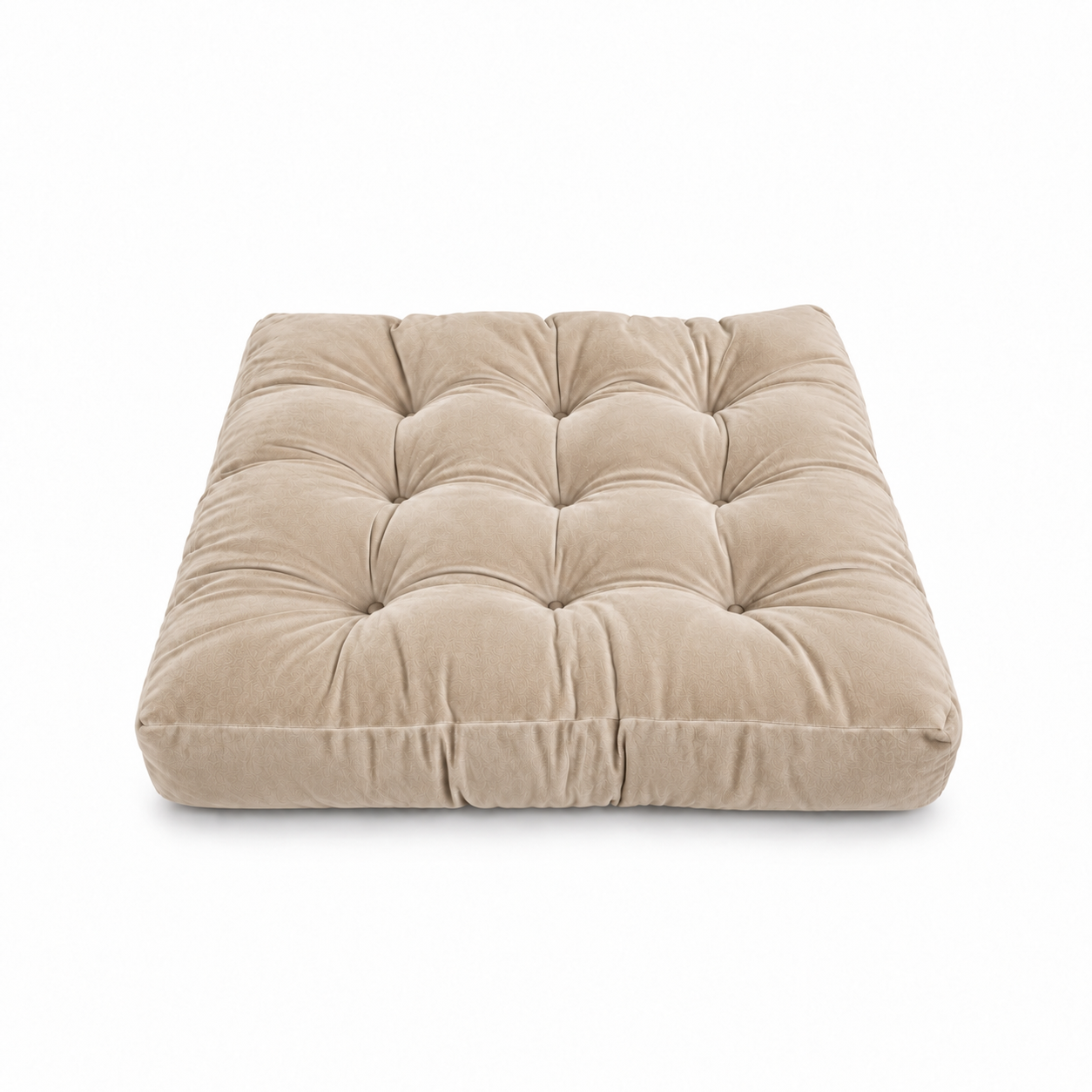 Beige Velvet Floor Pillow