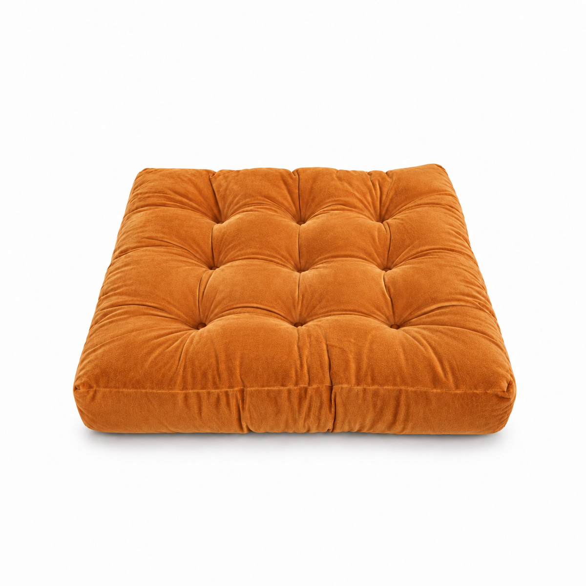 Orange Velvet Floor Pillow Set of 2