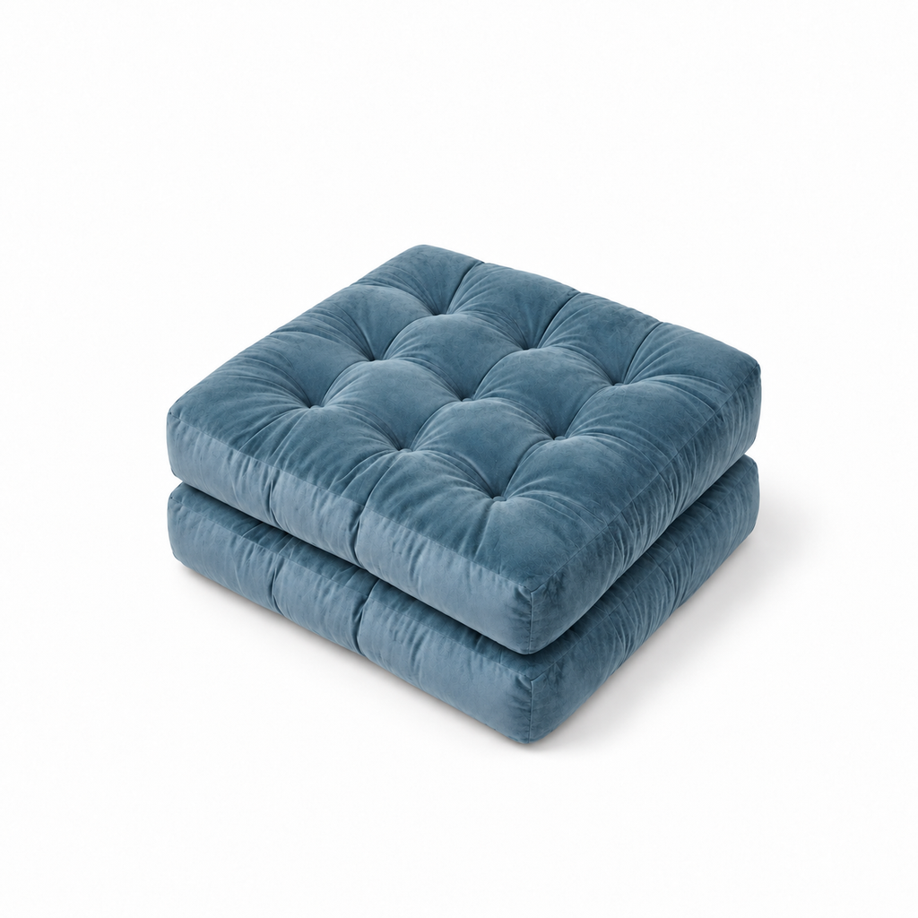 Velvet Floor Pillow Set of 2 – Pastel Blue