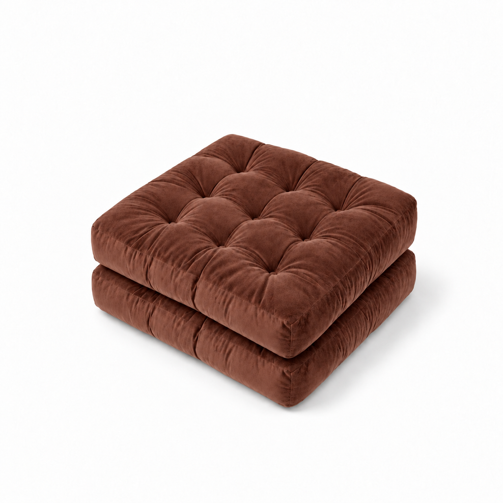 Velvet Floor Pillow Set of 2 – Brown