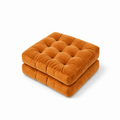 Orange Velvet Floor Pillow Set of 2