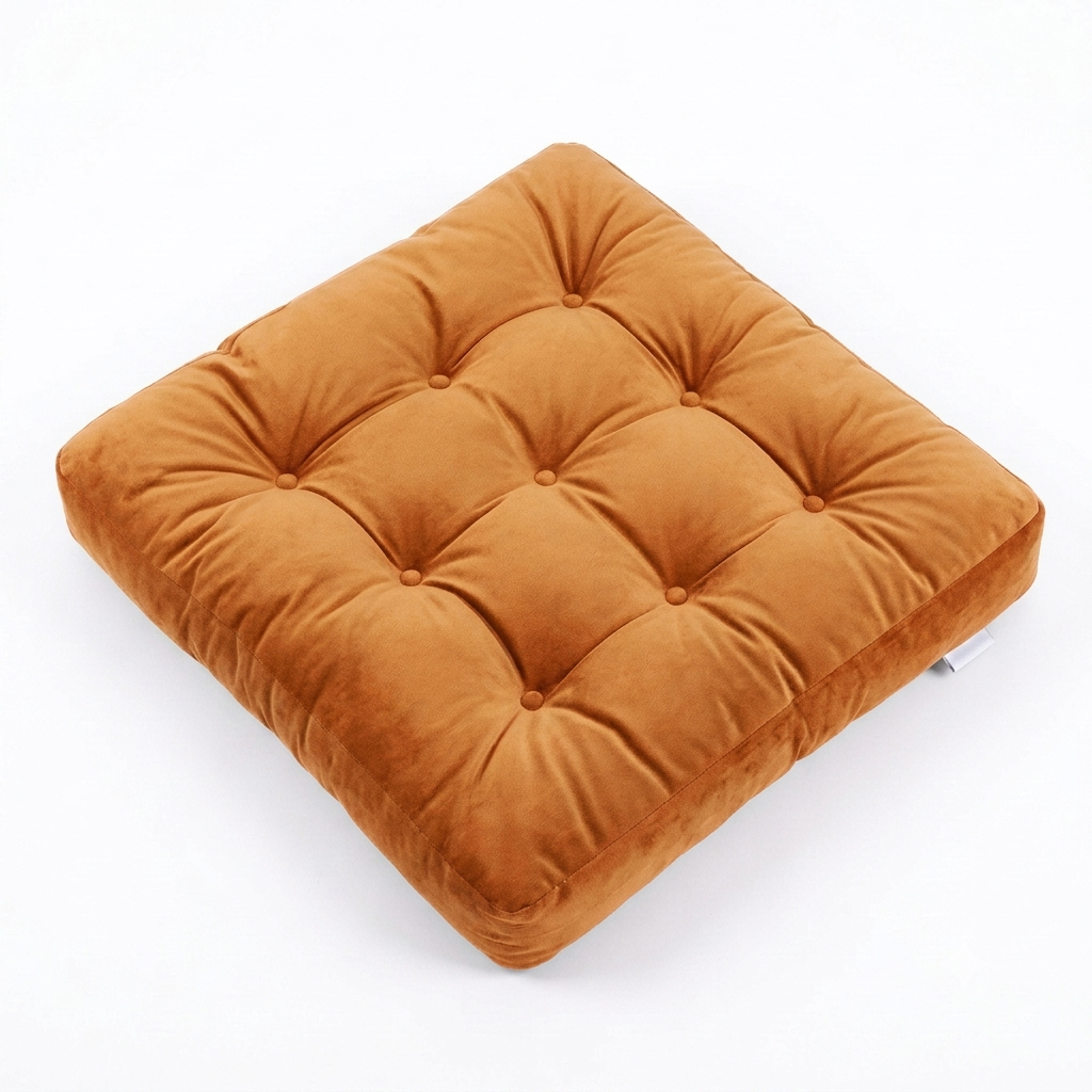 Orange Velvet Floor Cushion