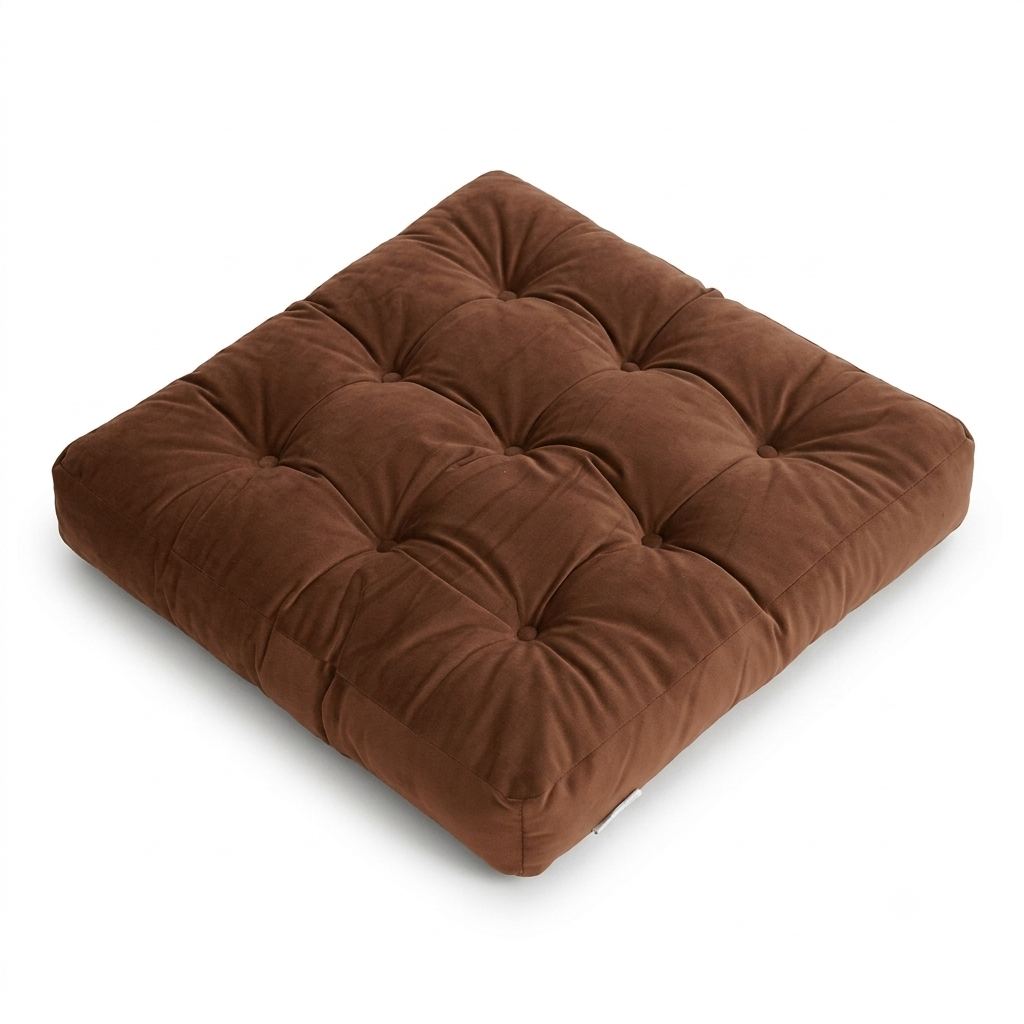 Brown Velvet Floor Pillow