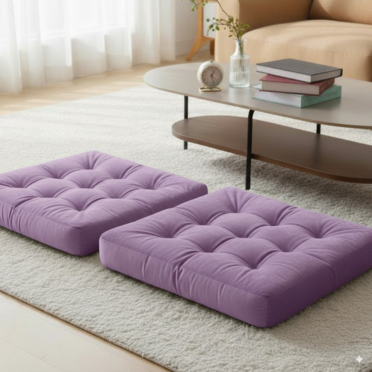 Velvet Floor Pillow Set of 2 – Lavender