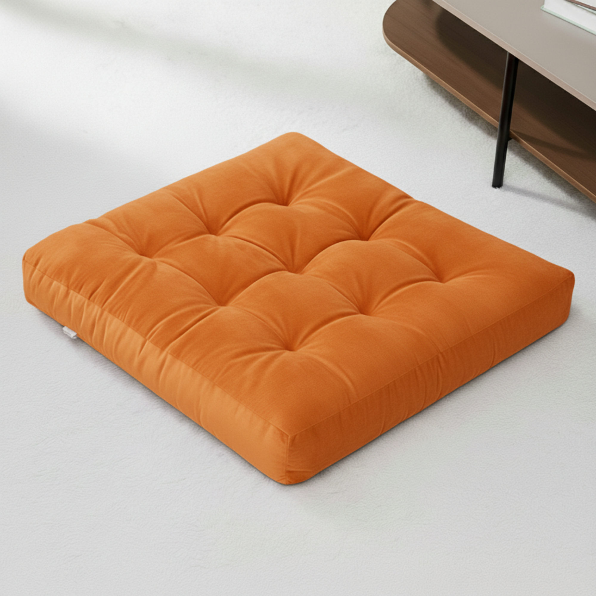 Orange Velvet Floor Cushion