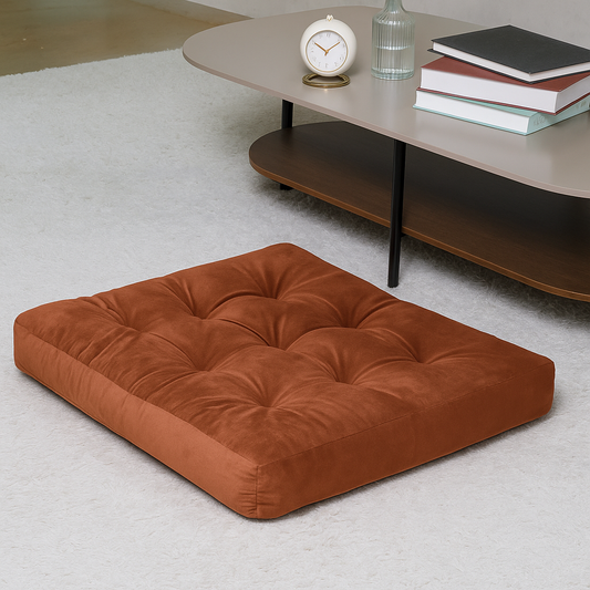Velvet Floor Pillow – Brown