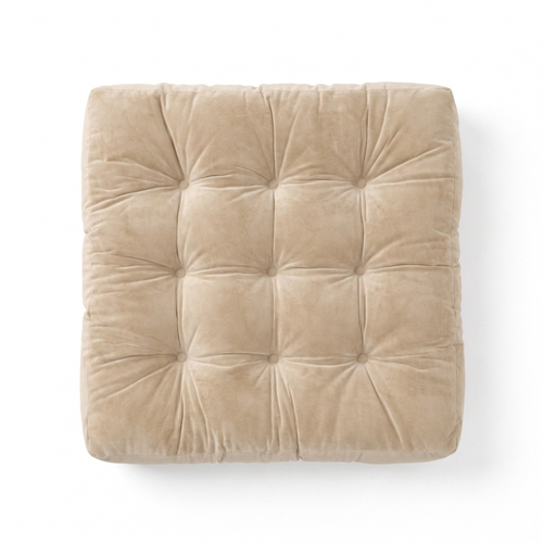 Beige Velvet Floor Pillow